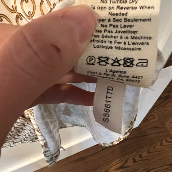 L'Agence Harmony Long Sleeve Blouse Three Tone Chain small - Picture 4 of 6